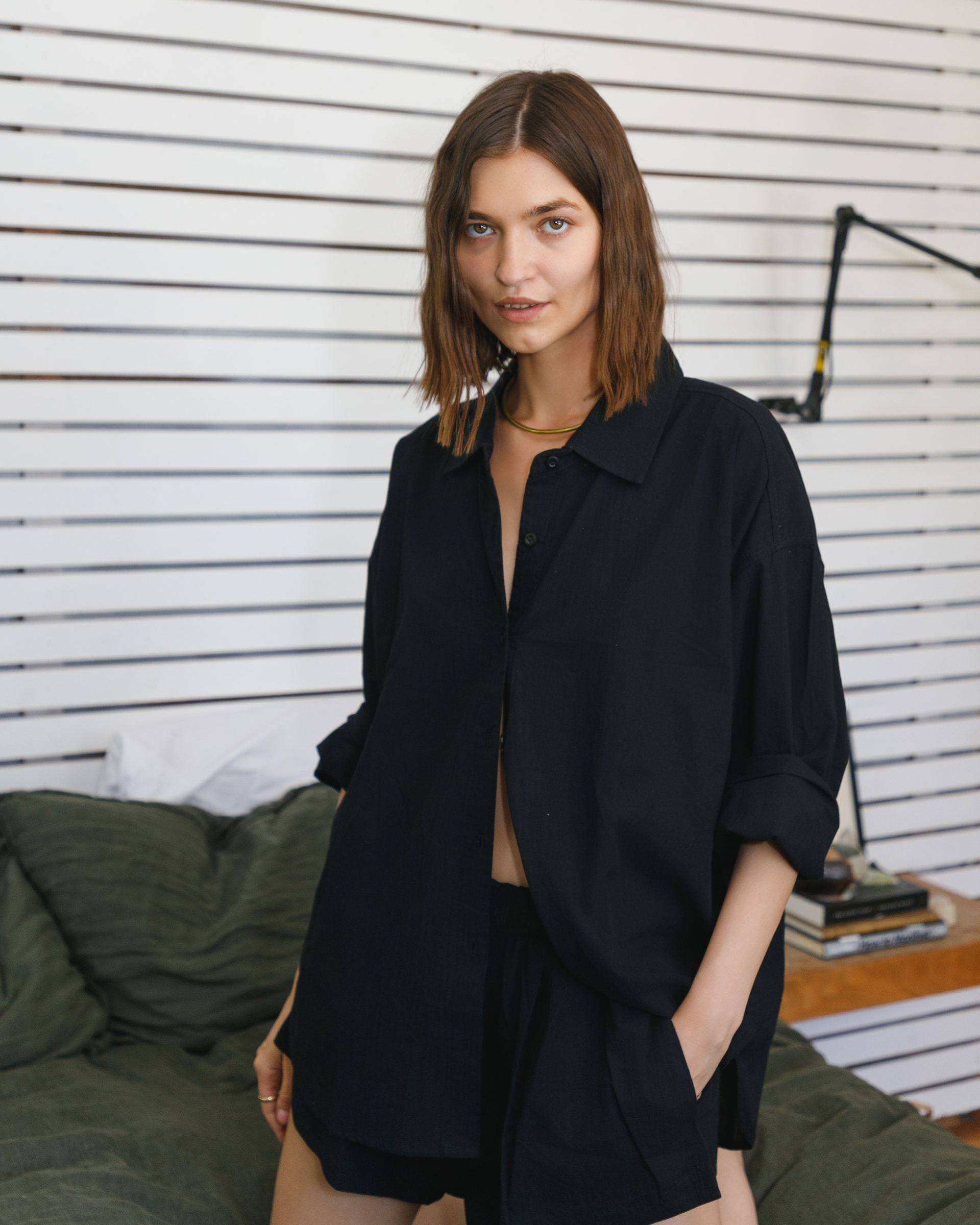 Mercer Button Up Shirt- Black
