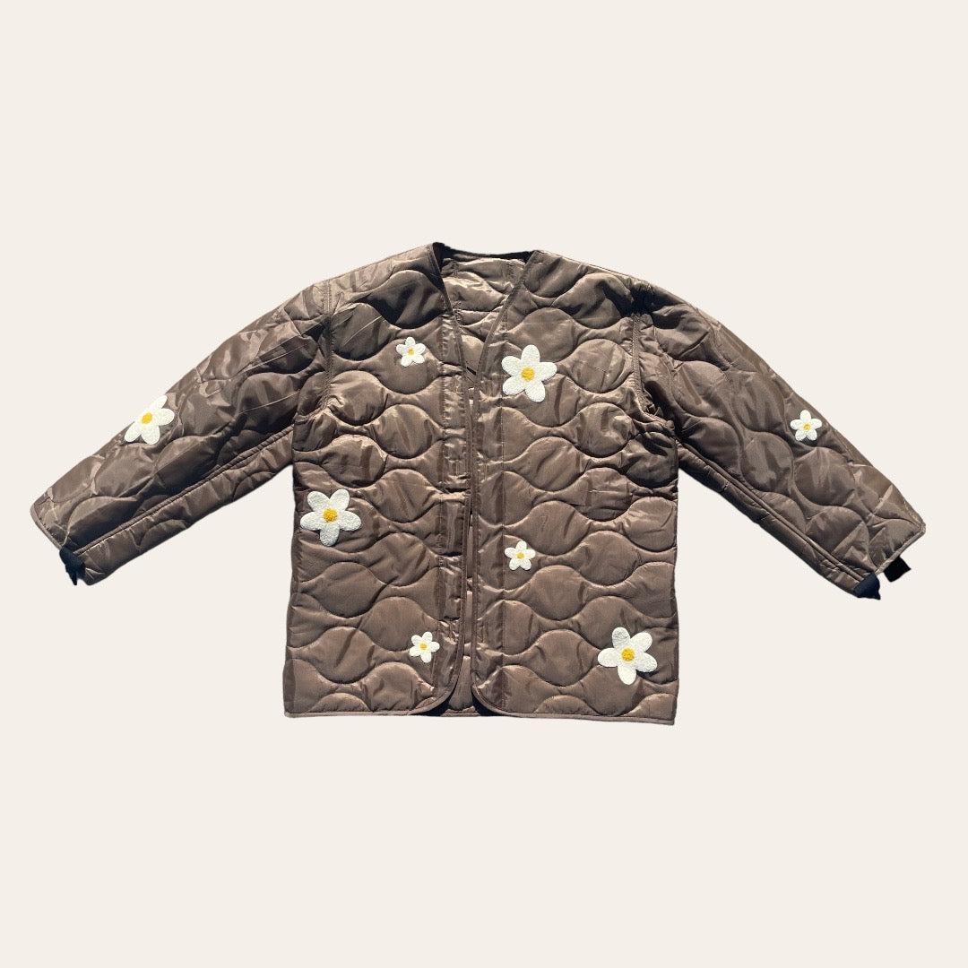 LINER JACKET-  DAISY CHENILLE PATCHES - COYOTE